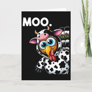Turkey Moo Cow Costume Funny Thanksgiving Hallowee Card