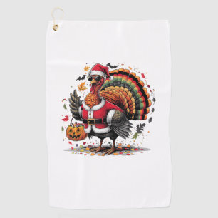 Turkey Moo Cow Costume Funny Thanksgiving Hallowee Golf Towel