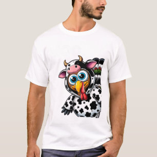 Turkey Moo Cow Costume Funny Thanksgiving Hallowee T-Shirt
