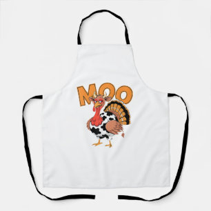 Turkey Moo Cow Costume Funny Thanksgiving Turkey D Apron