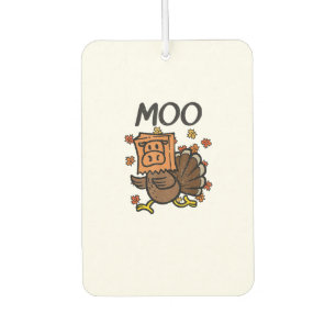 Turkey Moo Cow Costume Funny Thanksgiving Turkey D Car Air Freshener