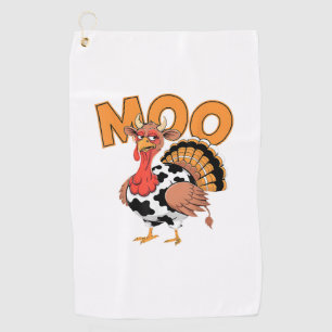 Turkey Moo Cow Costume Funny Thanksgiving Turkey D Golf Towel
