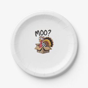 Turkey Moo Cow Costume Funny Thanksgiving Turkey D Paper Plate