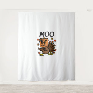 Turkey Moo Cow Costume Funny Thanksgiving Turkey D Tapestry