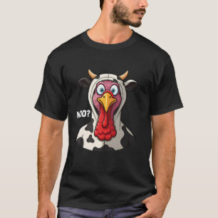Turkey Moo Cow Costume Funny Thanksgiving Turkey F T-Shirt