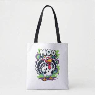 Turkey Moo Cow Funny Thanksgiving - Cute Turkey Mo Tote Bag