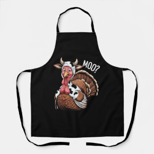 Turkey Moo Funny Thanksgiving Apron