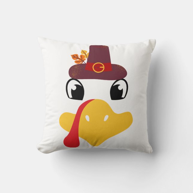 Turkey Moo Funny Thanksgiving Cushion (Front)