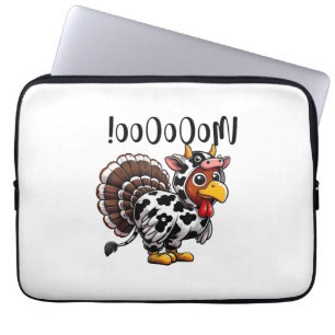 Turkey Moo Funny Thanksgiving Fake Cow Moo Laptop Sleeve