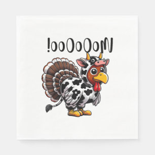 Turkey Moo Funny Thanksgiving Fake Cow Moo Napkin