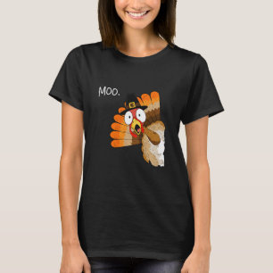 Turkey Moo Funny Thanksgiving Fall Cow Men Women K T-Shirt