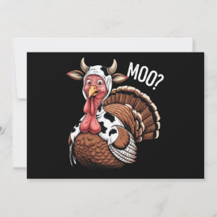 Turkey Moo Funny Thanksgiving Holiday Card