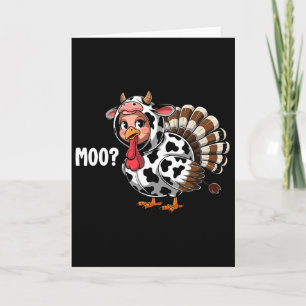 Turkey Moo Funny Thanksgiving Kids Boys Men Card