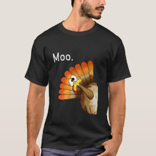 turkey moo funny thanksgiving Long Sleeve T Shirt