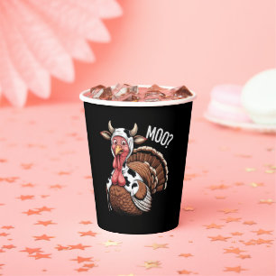 Turkey Moo Funny Thanksgiving  Paper Cups