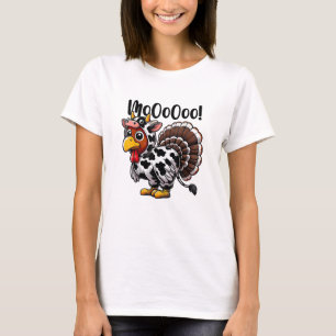 Turkey Moo Funny Turkey Cow Thanksgiving  T-Shirt