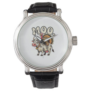 Turkey Moo Riding Cow Funny Thanksgiving  Watch