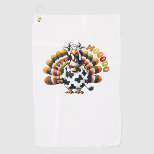 Turkey Moo Thanksgiving Cow Turkey Humour Funny _2 Golf Towel
