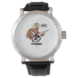 Turkey Moo Thanksgiving Funny Turkey Cow Moo Famil Watch