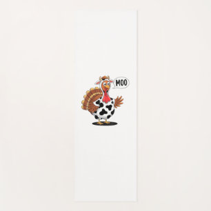 Turkey Moo Thanksgiving Funny Turkey Cow Moo Famil Yoga Mat