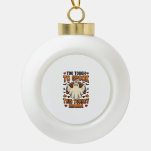 Turkey Mum Halloween Shirt with Vintage Nurse Ghos Ceramic Ball Christmas Ornament