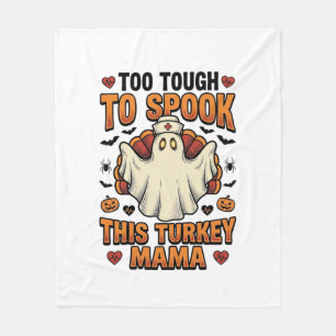 Turkey Mum Halloween Shirt with Vintage Nurse Ghos Fleece Blanket