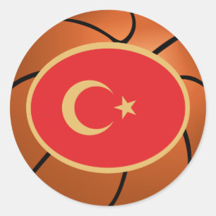 Turkey National Basketball Team Classic Round Sticker