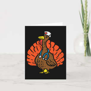 Turkey Nurse Fun Thanksgiving Scrub Top RN Nursing Card