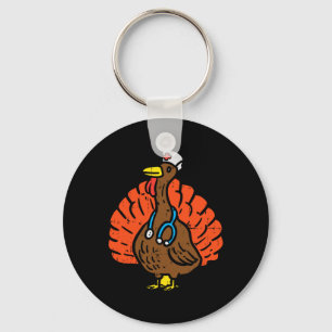 Turkey Nurse Fun Thanksgiving Scrub Top RN Nursing Key Ring