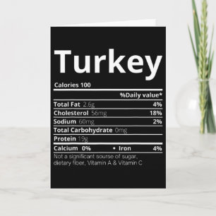Turkey Nutrition Facts Family Fun Thanksgiving Chr Card