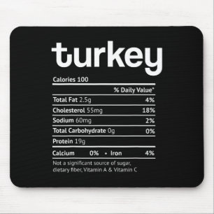 Turkey nutrition facts fun thanksgiving christmas  mouse pad