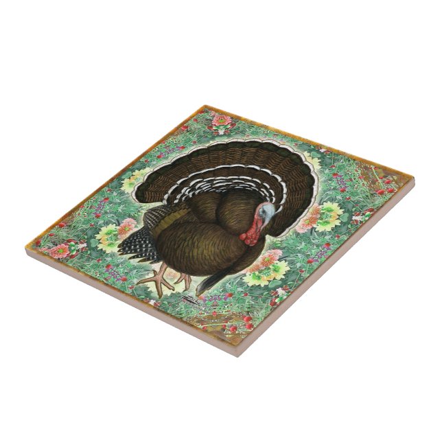 Turkey On the Greens Ceramic Tile (Side)