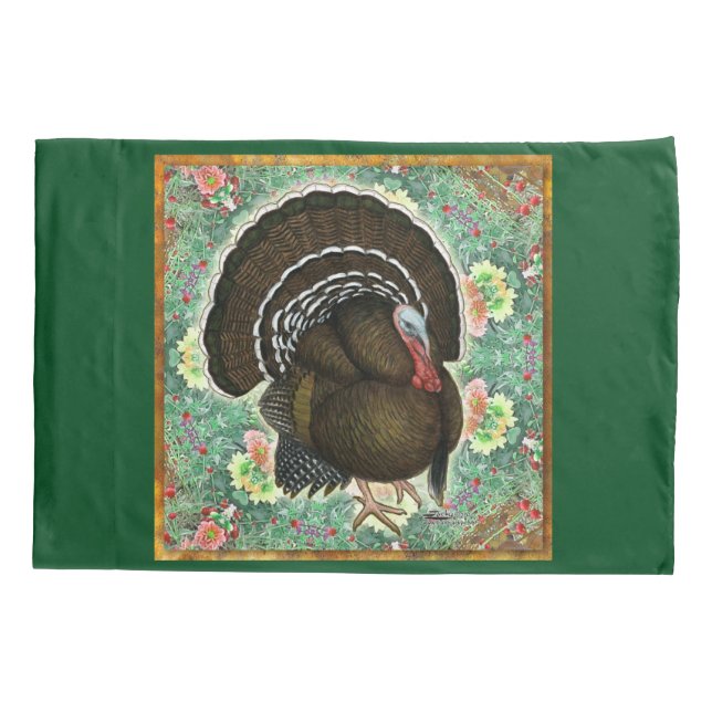 Turkey On the Greens Pillowcase (Back)