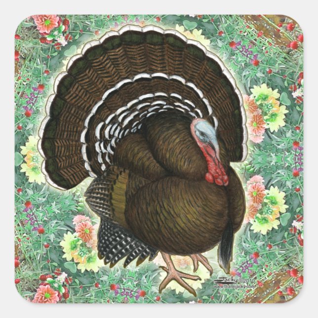 Turkey On the Greens Square Sticker (Front)