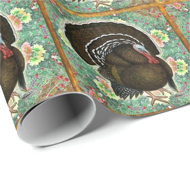 Turkey On the Greens Wrapping Paper (Roll Corner)