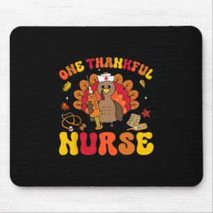 Turkey One Thankful Nurse Funny Fall Autumn Thanks Mouse Pad