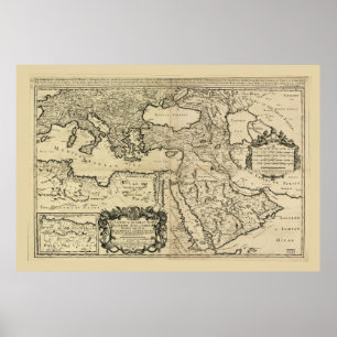 Turkey, Ottoman Empire Map (1680) Poster
