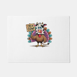 Turkey Paper Bag Moo I'm a Cow Thanksgiving Family Doormat