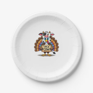 Turkey Paper Bag Moo I'm a Cow Thanksgiving Family Plate