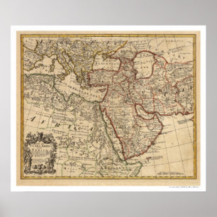 Turkey Persia Arabia Map - 1721 Poster