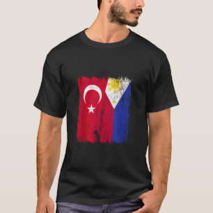 Turkey Philippines Half Flag Turkish Filipino Jers T-Shirt
