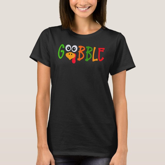 Turkey Pilgrim Gobble Boys Girls Toddler Thanksgiv T-Shirt (Front)