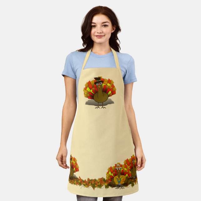  Turkey Pilgrim Thanksgiving  Apron (Worn)