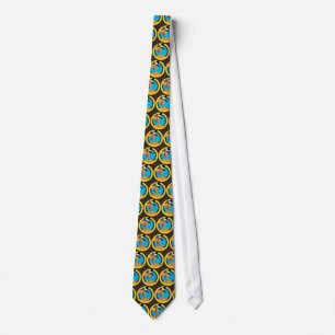 Turkey Pilgrims, blue and yellow Tie