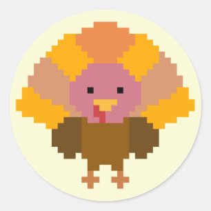 Turkey - Pixel Art Classic Round Sticker