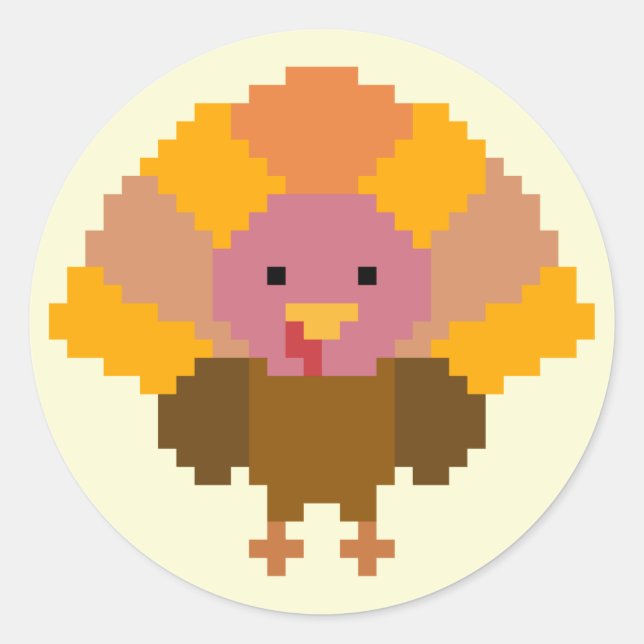 Turkey - Pixel Art Classic Round Sticker (Front)