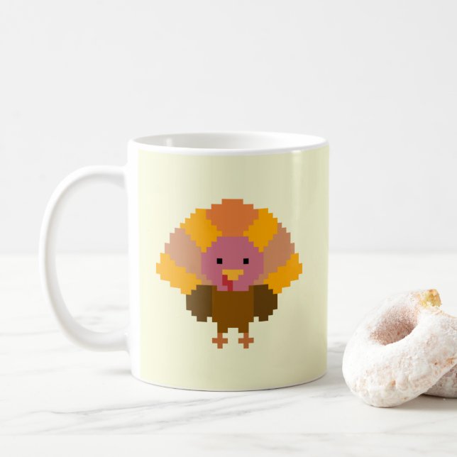 Turkey - Pixel Art Coffee Mug (With Donut)