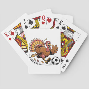 Turkey Playing Soccer Thanksgiving Sport lover Cards