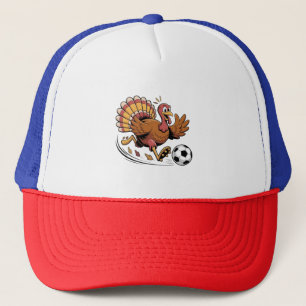 Turkey Playing Soccer Thanksgiving Sport lover Trucker Hat