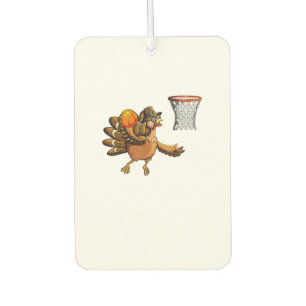 Turkey Plays Basketball Basketball Hoop Thanksgivi Car Air Freshener